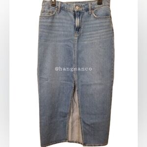 Denim Maxi Skirt Mid-rise